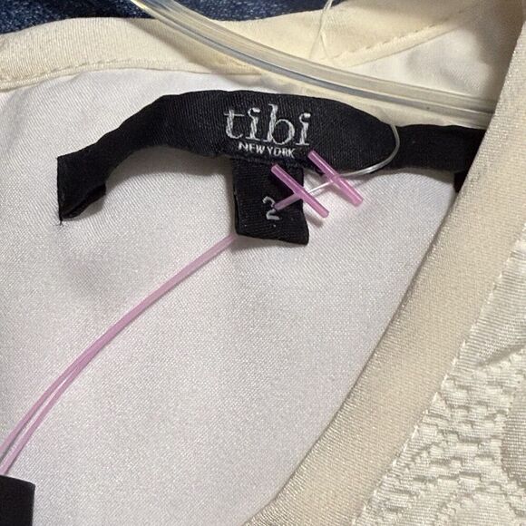 NWT Tibi Matron Quilted Panel Dress Ivory / Blush Sz 2 - Picture 5 of 5